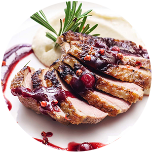 Festive Whole Duck with a Cherry Sauce Recipe